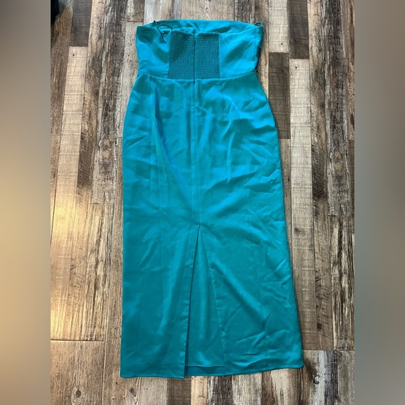 J. Crew NWT Collection Tie-strap Midi Dress In Textured Satin Green Size 10 - Picture 5 of 6